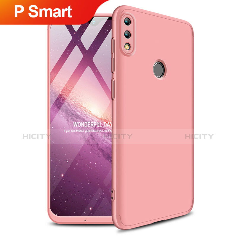 Custodia Plastica Rigida Opaca Fronte e Retro 360 Gradi Q01 per Huawei P Smart (2019) Oro Rosa