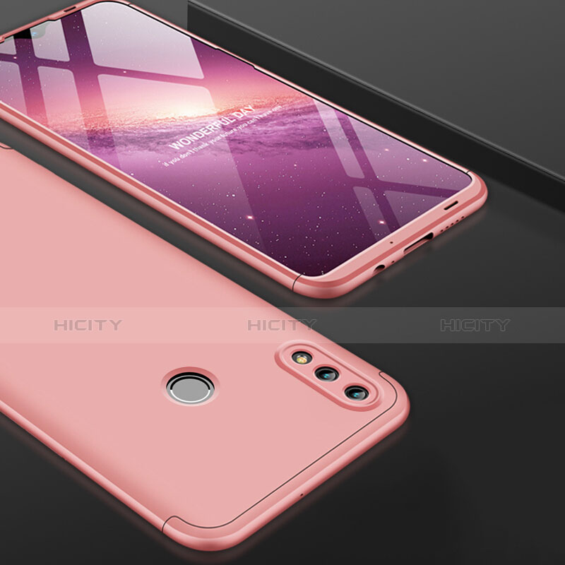 Custodia Plastica Rigida Opaca Fronte e Retro 360 Gradi Q01 per Huawei P Smart (2019) Oro Rosa