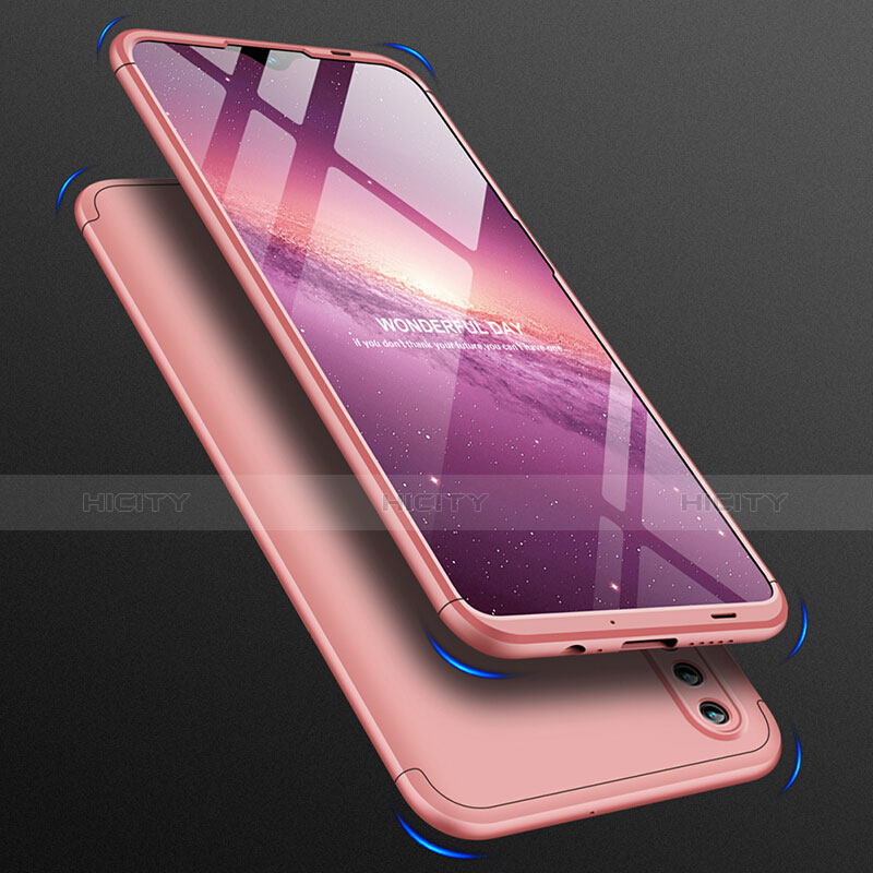 Custodia Plastica Rigida Opaca Fronte e Retro 360 Gradi Q01 per Huawei P Smart (2019) Oro Rosa