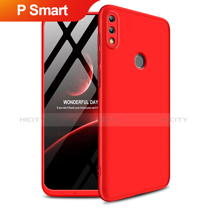 Custodia Plastica Rigida Opaca Fronte e Retro 360 Gradi Q01 per Huawei P Smart (2019) Rosso