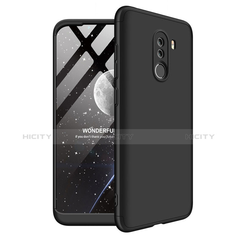 Custodia Plastica Rigida Opaca Fronte e Retro 360 Gradi Q02 per Xiaomi Pocophone F1 Nero