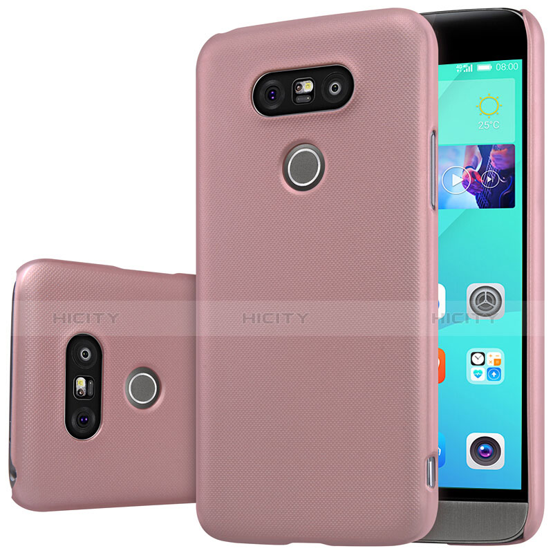 Custodia Plastica Rigida Opaca R01 per LG G5 Oro Rosa