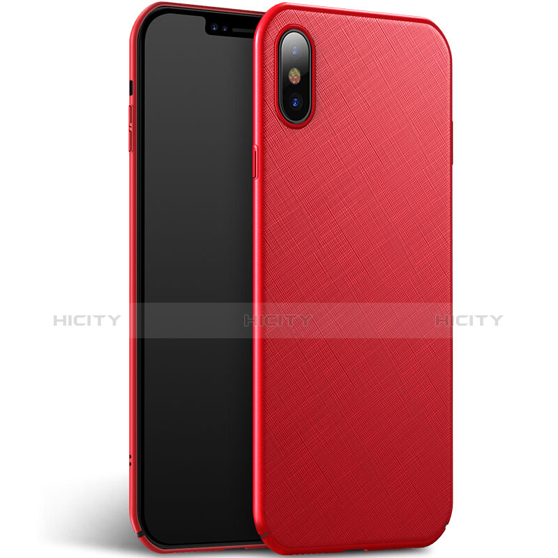 Custodia Plastica Rigida Opaca Spigato per Apple iPhone Xs Rosso