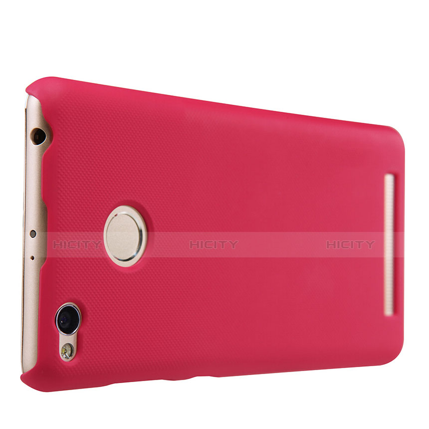 Custodia Plastica Rigida Perforato per Xiaomi Redmi 3 High Edition Rosso