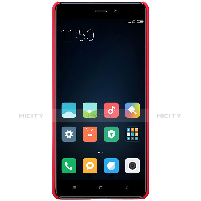 Custodia Plastica Rigida Perforato per Xiaomi Redmi 4 Standard Edition Rosso