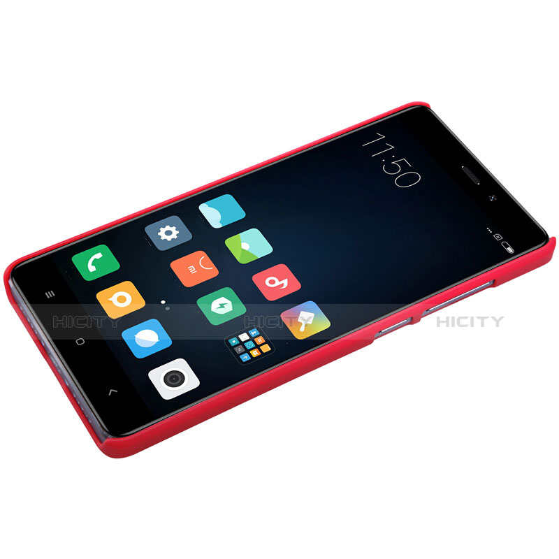 Custodia Plastica Rigida Perforato per Xiaomi Redmi 4 Standard Edition Rosso