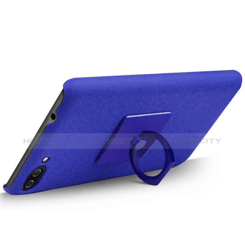 Custodia Plastica Rigida Sabbie Mobili con Anello Supporto per Asus Zenfone 4 Max ZC554KL Blu