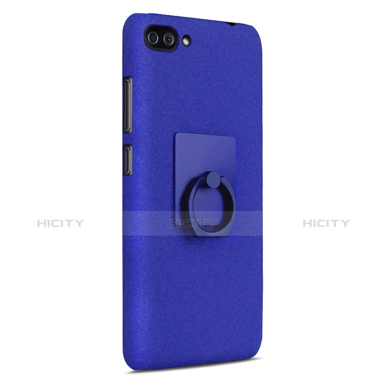 Custodia Plastica Rigida Sabbie Mobili con Anello Supporto per Asus Zenfone 4 Max ZC554KL Blu