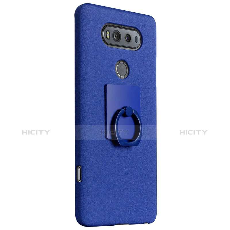 Custodia Plastica Rigida Sabbie Mobili con Anello Supporto per LG V20 Blu