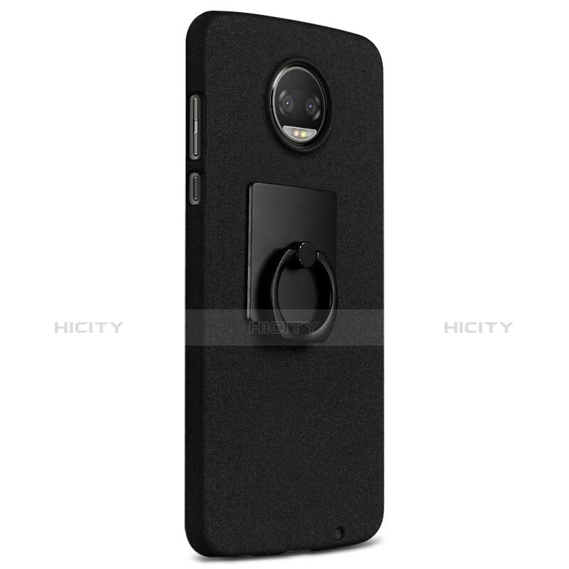 Custodia Plastica Rigida Sabbie Mobili con Anello Supporto per Motorola Moto Z2 Force Nero