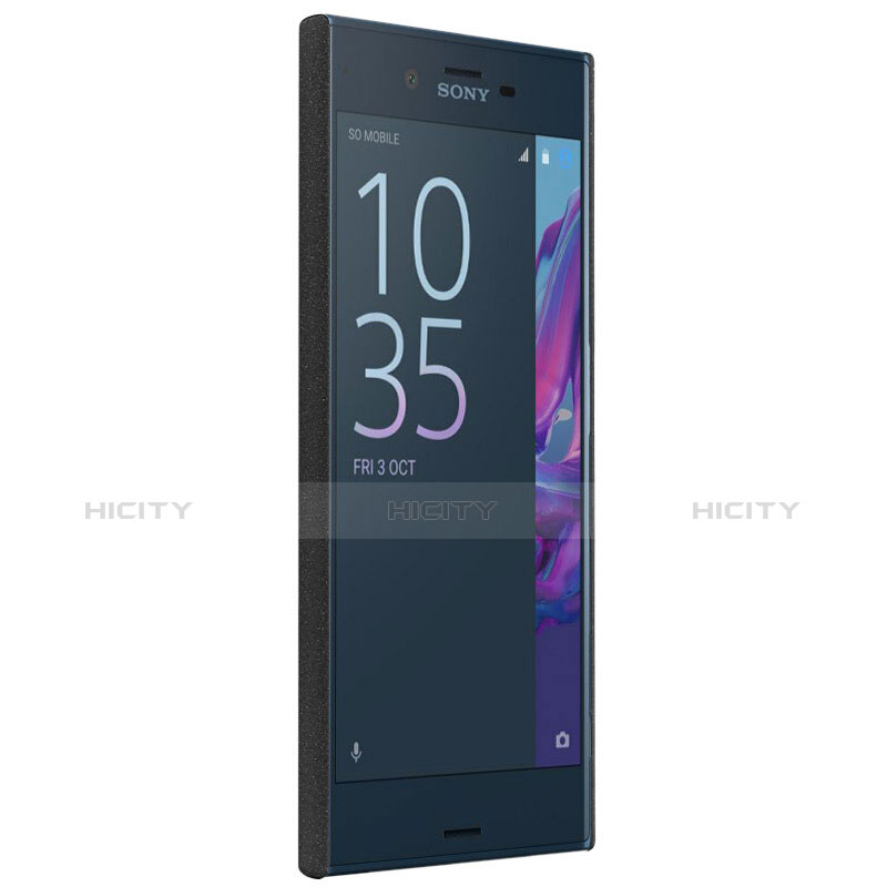 Custodia Plastica Rigida Sabbie Mobili con Anello Supporto per Sony Xperia XZs Nero