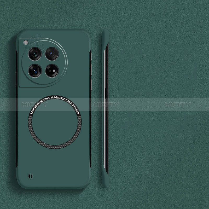 Custodia Plastica Rigida Senza Cornice Cover Opaca con Mag-Safe Magnetic per OnePlus 12 5G Verde Notte