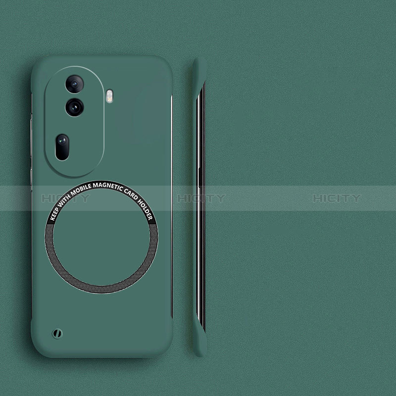 Custodia Plastica Rigida Senza Cornice Cover Opaca con Mag-Safe Magnetic per Oppo Reno11 Pro 5G Verde Notte