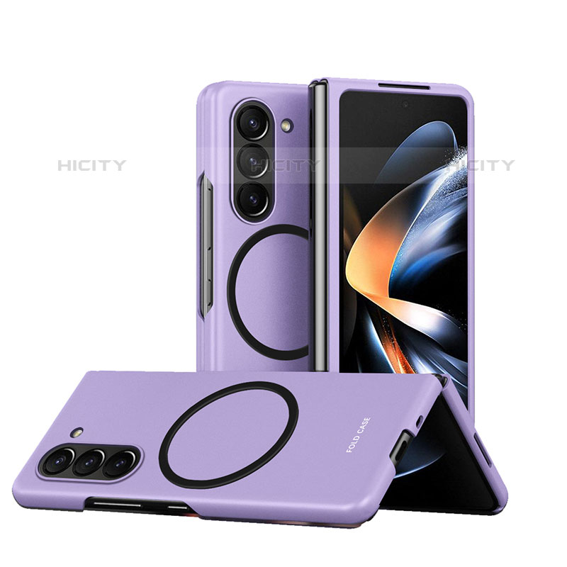 Custodia Plastica Rigida Senza Cornice Cover Opaca con Mag-Safe Magnetic QH1 per Samsung Galaxy Z Fold5 5G Viola