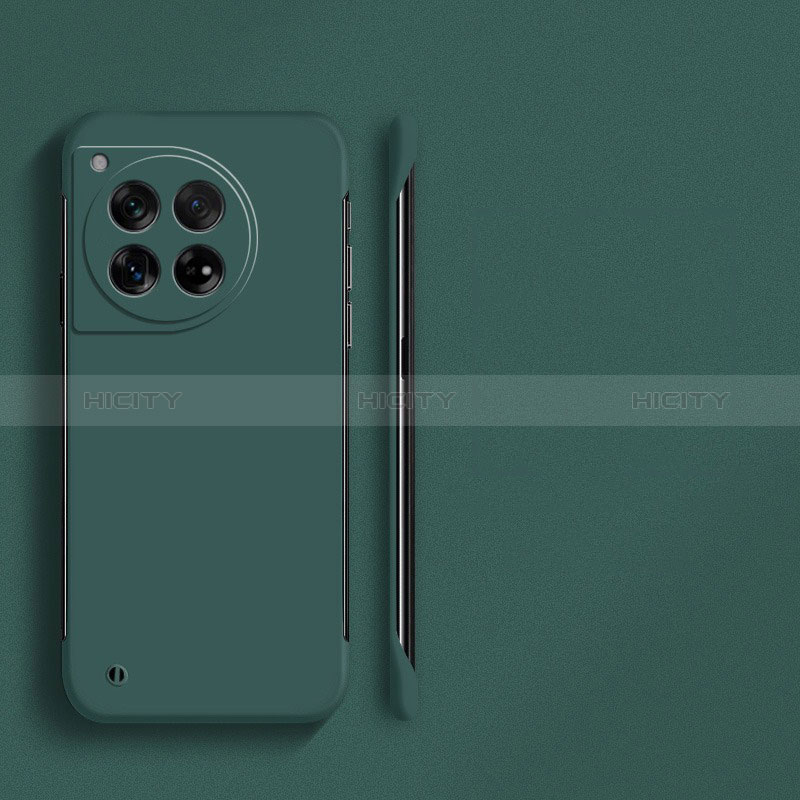 Custodia Plastica Rigida Senza Cornice Cover Opaca per OnePlus 12 5G Verde Notte