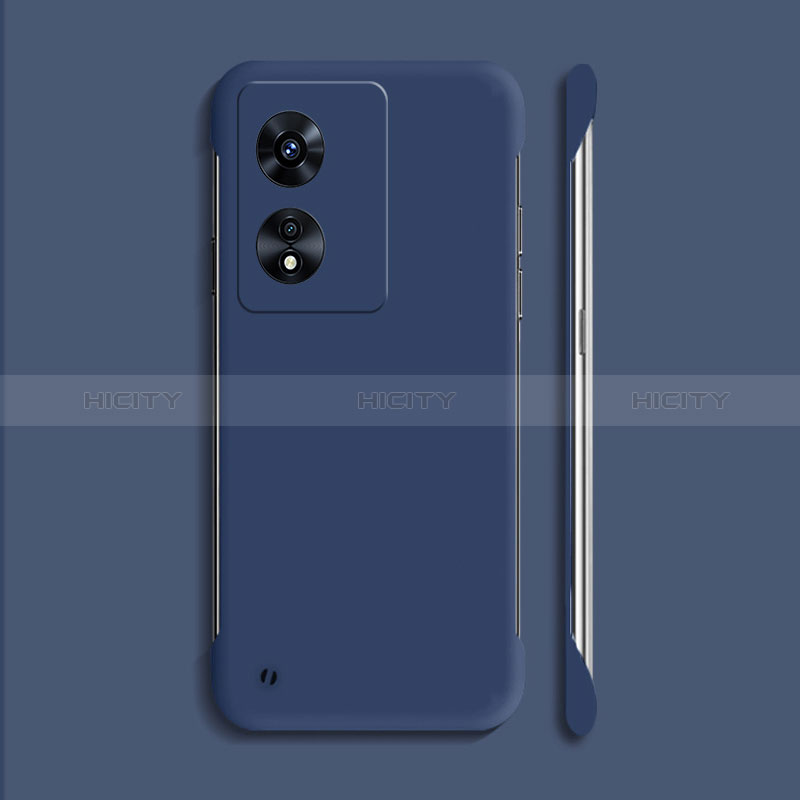 Custodia Plastica Rigida Senza Cornice Cover Opaca per Oppo A18 Blu