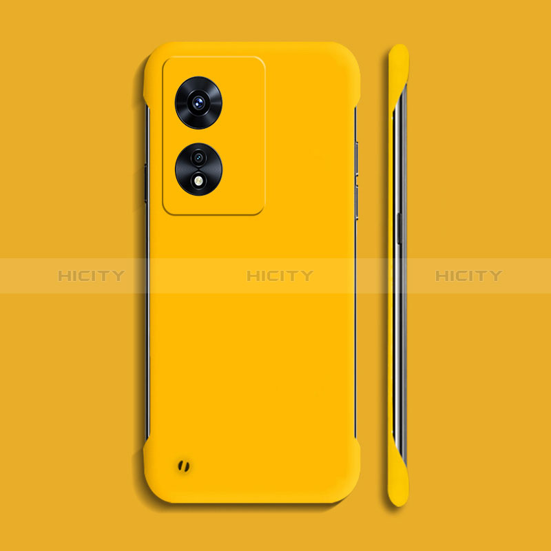 Custodia Plastica Rigida Senza Cornice Cover Opaca per Oppo A38 Giallo