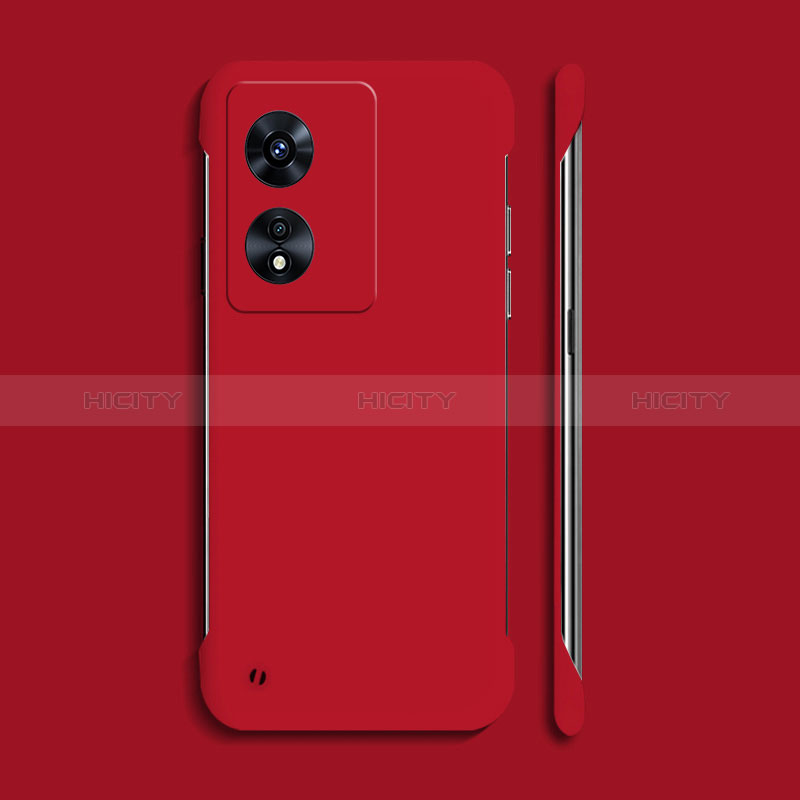 Custodia Plastica Rigida Senza Cornice Cover Opaca per Oppo A78 4G Rosso