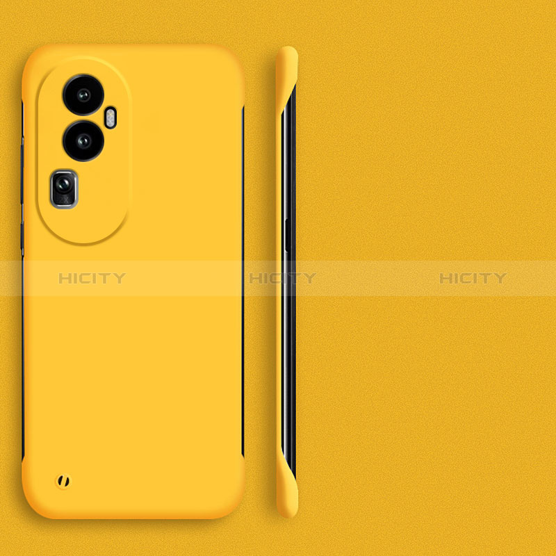 Custodia Plastica Rigida Senza Cornice Cover Opaca per Oppo Reno10 Pro+ Plus 5G Giallo