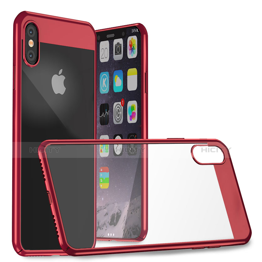 Custodia Plastica Rigida Specchio M01 per Apple iPhone Xs Max Rosso