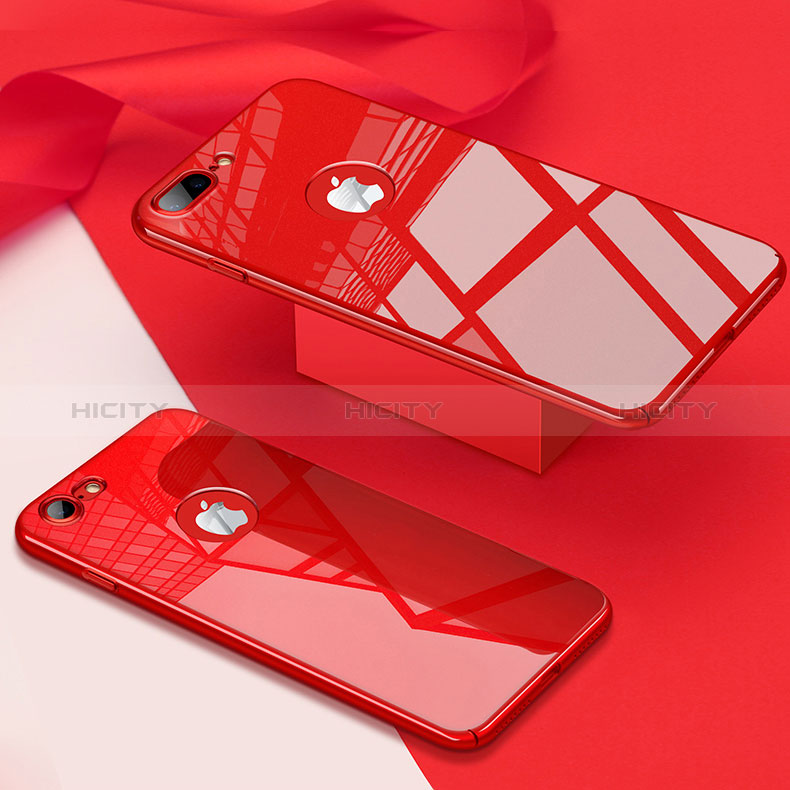 Custodia Plastica Rigida Specchio per Apple iPhone 8 Plus Rosso