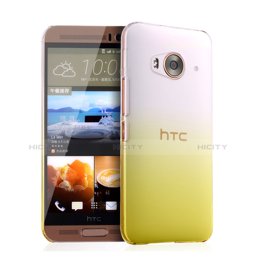 Custodia Plastica Trasparente Rigida Sfumato per HTC One Me Giallo