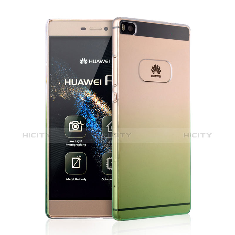 Custodia Plastica Trasparente Rigida Sfumato per Huawei P8 Verde