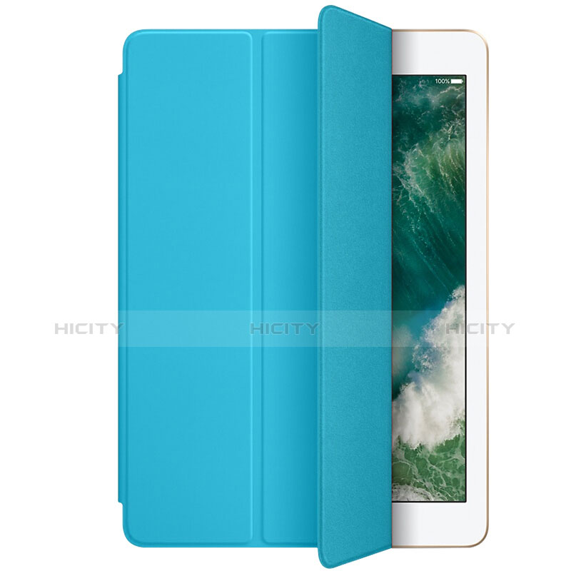 Custodia Portafoglio In Pelle con Stand L01 per Apple New iPad 9.7 (2017) Cielo Blu