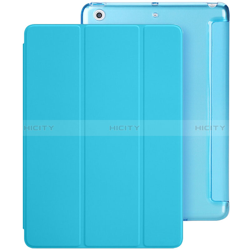 Custodia Portafoglio In Pelle con Stand L01 per Apple New iPad 9.7 (2018) Cielo Blu