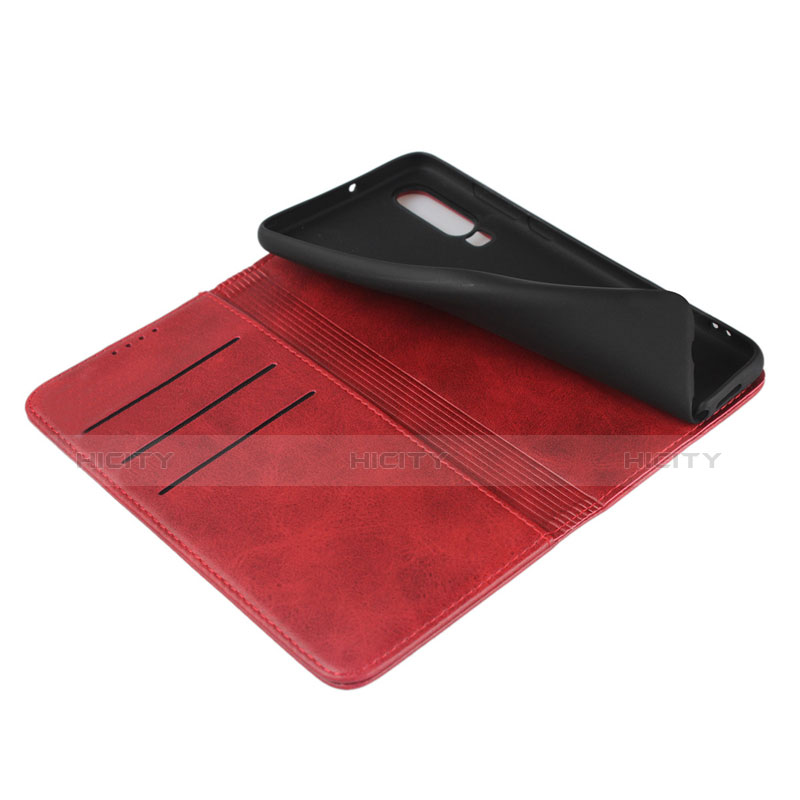 Custodia Portafoglio In Pelle con Stand L01 per Huawei P30 Rosso