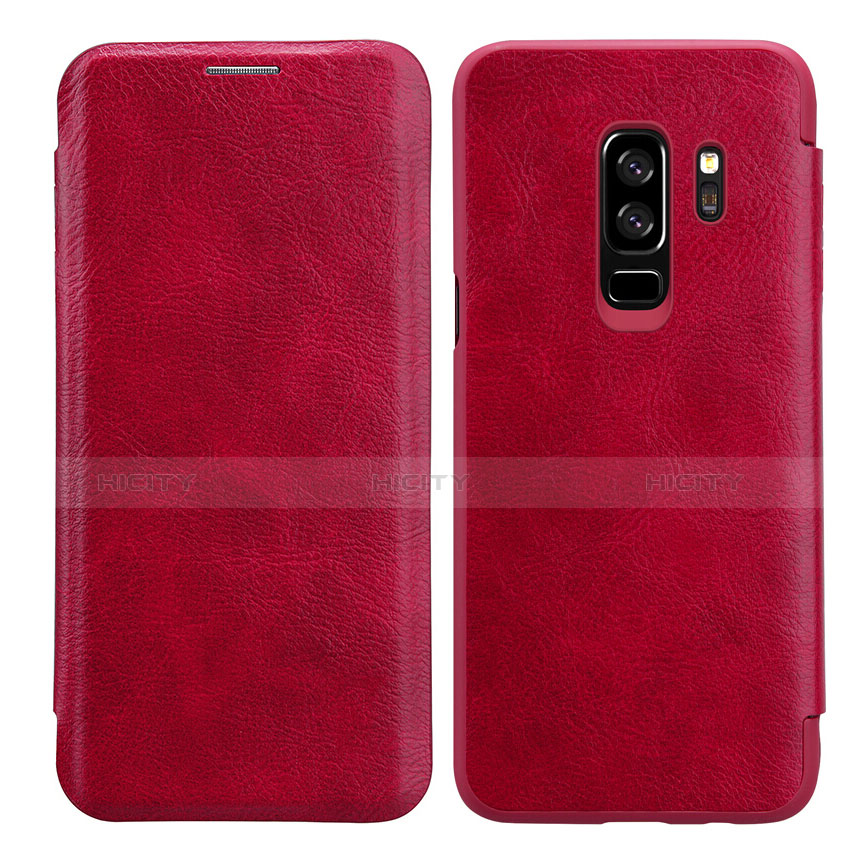 Custodia Portafoglio In Pelle con Stand L01 per Samsung Galaxy S9 Plus Rosso