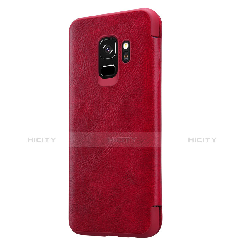 Custodia Portafoglio In Pelle con Stand L01 per Samsung Galaxy S9 Rosso