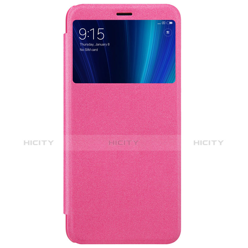 Custodia Portafoglio In Pelle con Stand L01 per Xiaomi Mi A2 Rosa Caldo