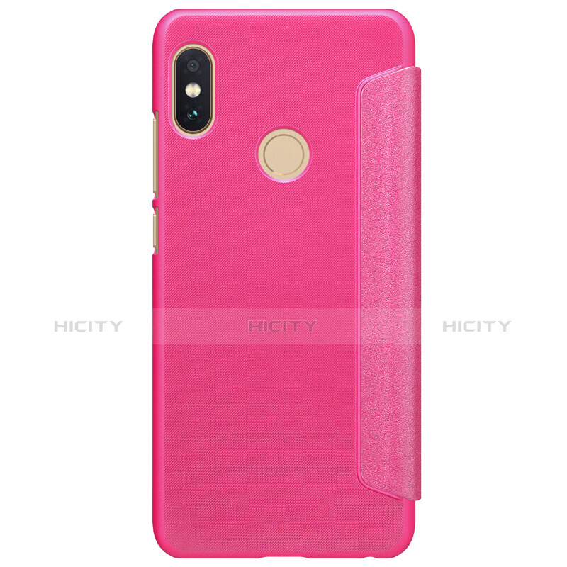 Custodia Portafoglio In Pelle con Stand L01 per Xiaomi Redmi Note 5 Pro Rosso