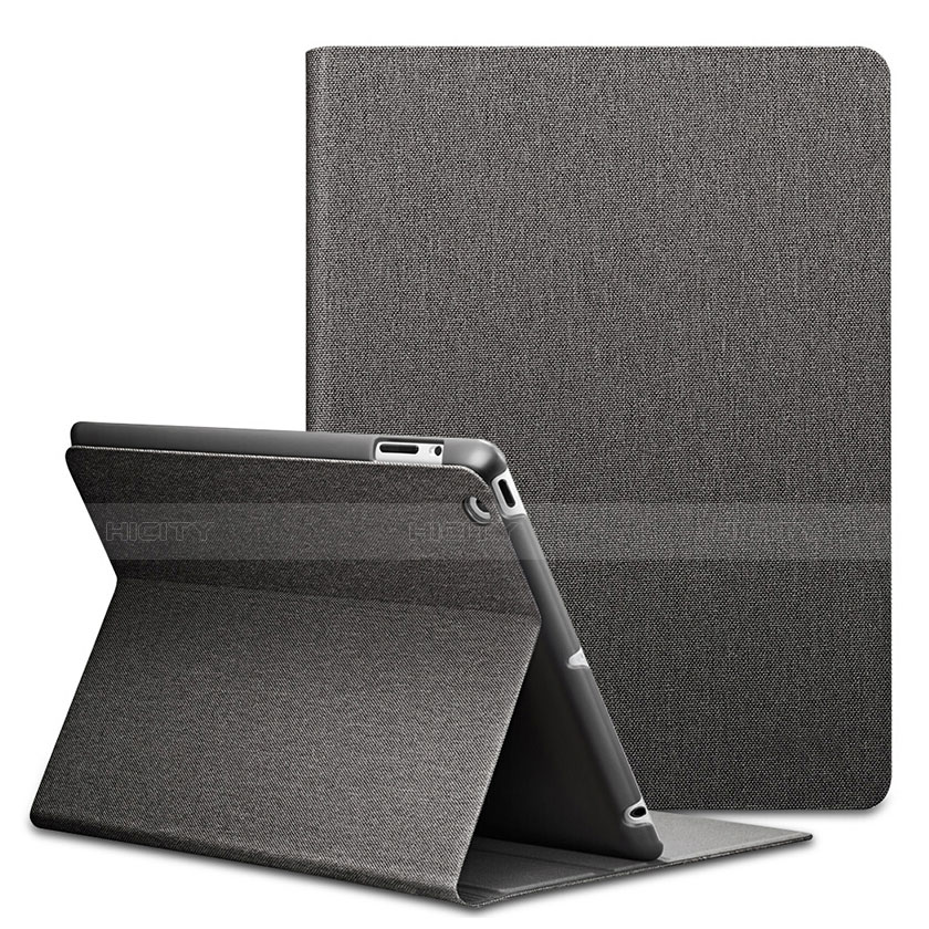 Custodia Portafoglio In Pelle con Stand L02 per Apple iPad 2 Nero