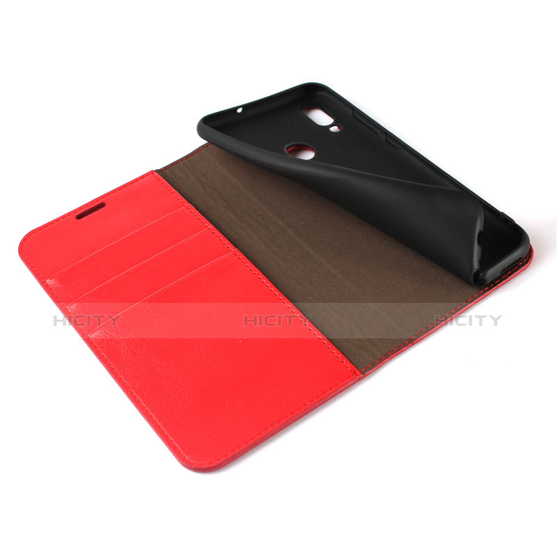 Custodia Portafoglio In Pelle con Stand L02 per Huawei Honor 10 Lite Rosso