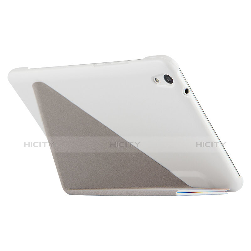 Custodia Portafoglio In Pelle con Stand L02 per Huawei Honor Pad 2 Bianco