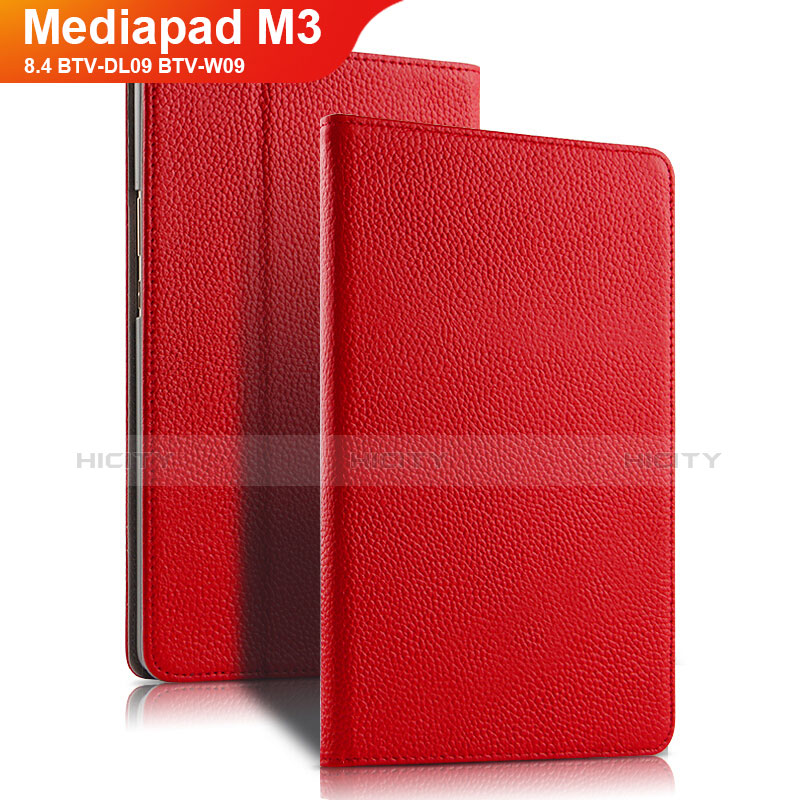 Custodia Portafoglio In Pelle con Stand L02 per Huawei Mediapad M3 8.4 BTV-DL09 BTV-W09 Rosso