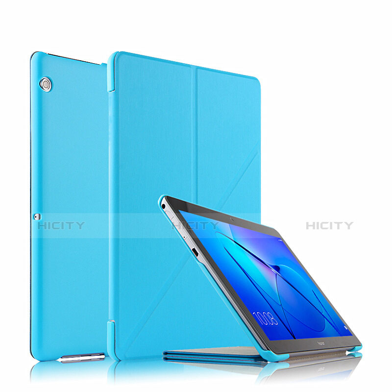 Custodia Portafoglio In Pelle con Stand L02 per Huawei MediaPad T3 10 AGS-L09 AGS-W09 Cielo Blu