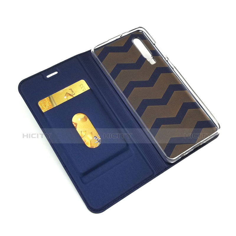 Custodia Portafoglio In Pelle con Stand L02 per Huawei P30 Blu