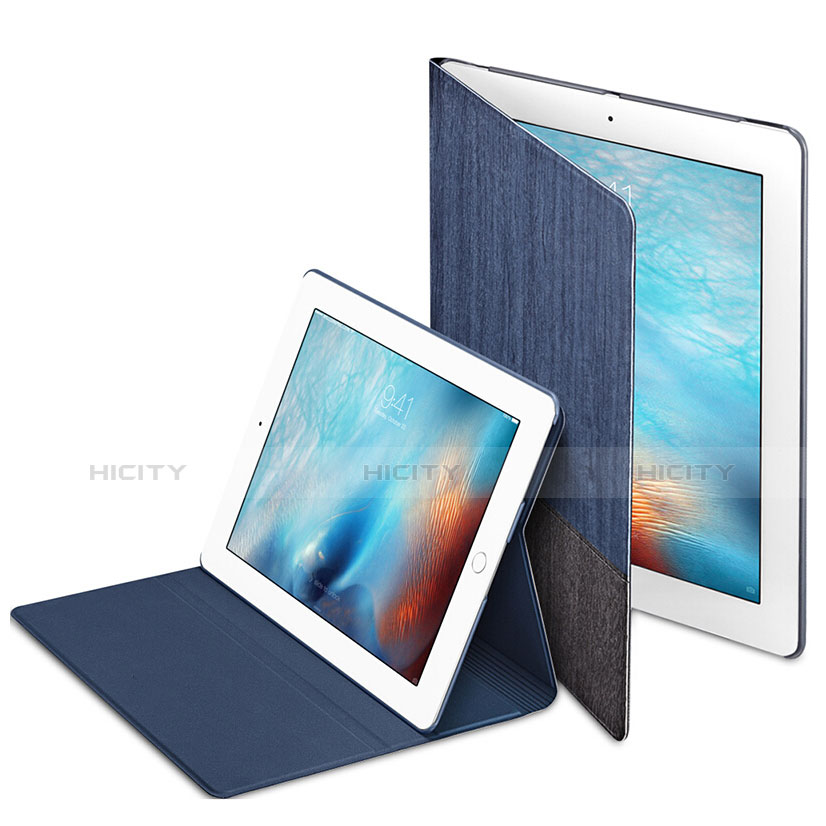 Custodia Portafoglio In Pelle con Stand L03 per Apple iPad 2 Blu