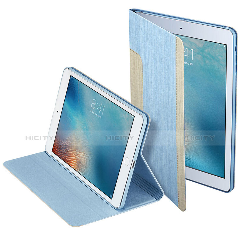 Custodia Portafoglio In Pelle con Stand L03 per Apple iPad Mini 3 Cielo Blu