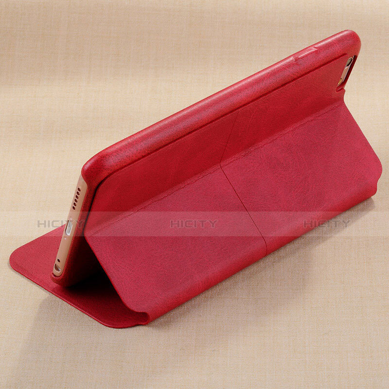 Custodia Portafoglio In Pelle con Stand L04 per Apple iPhone 6S Rosso