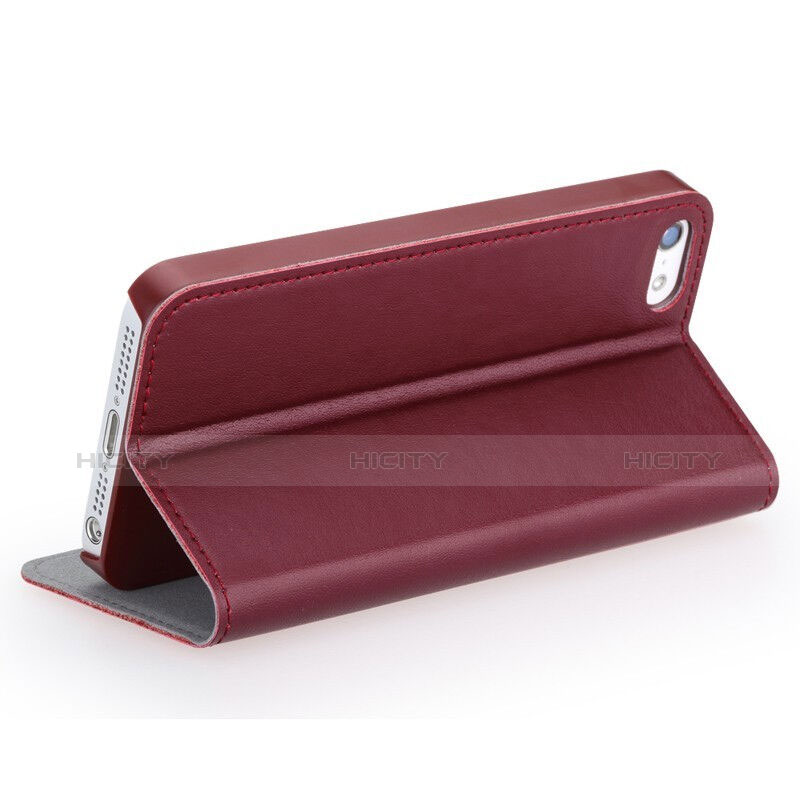 Custodia Portafoglio In Pelle con Stand per Apple iPhone 5 Marrone