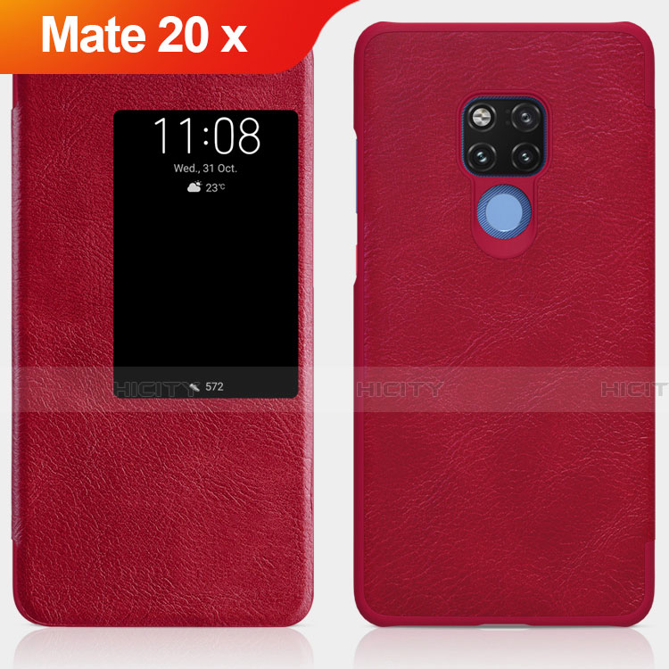 Custodia Portafoglio In Pelle con Stand per Huawei Mate 20 X 5G Rosso