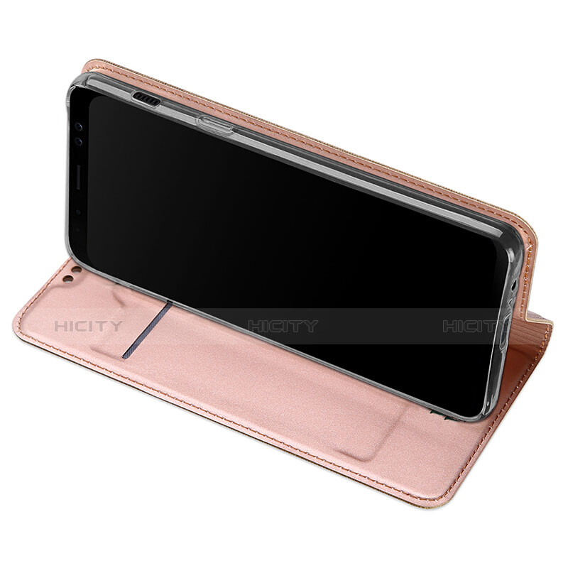 Custodia Portafoglio In Pelle con Stand per Samsung Galaxy A8+ A8 Plus (2018) Duos A730F Oro Rosa