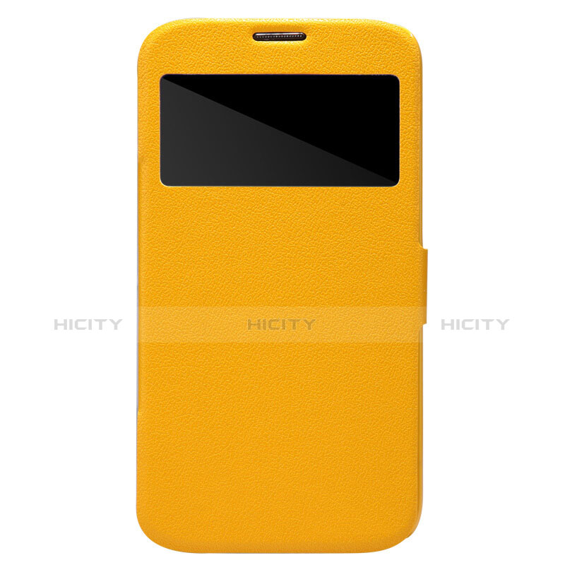 Custodia Portafoglio In Pelle con Stand per Samsung Galaxy Mega 6.3 i9200 i9205 Giallo