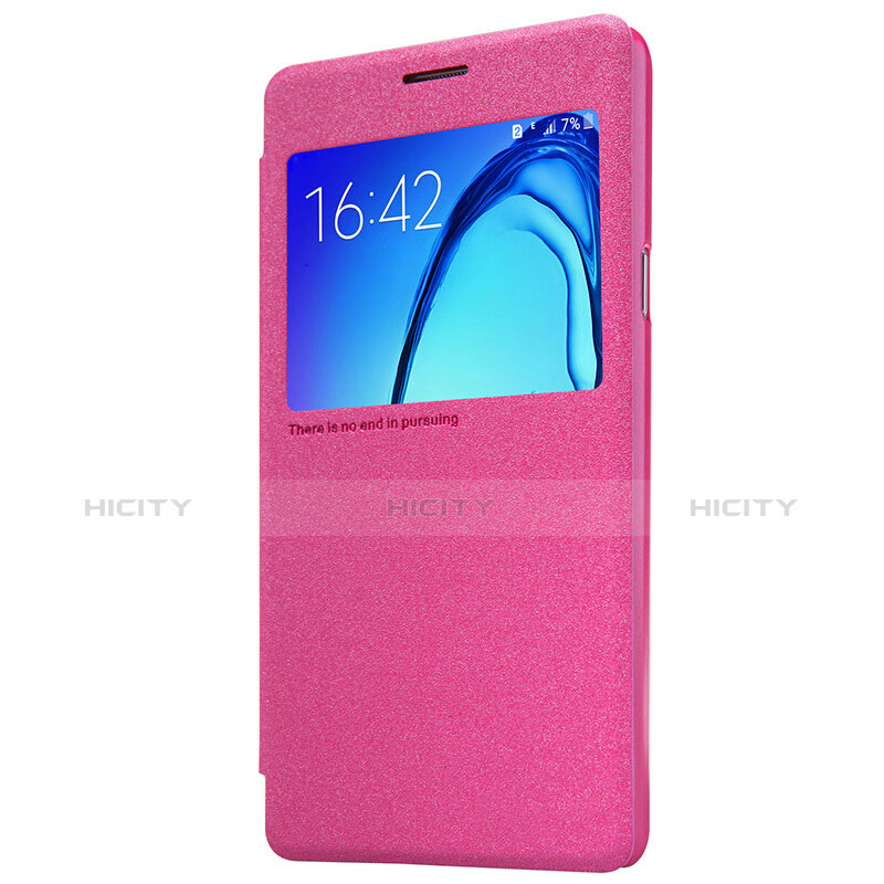 Custodia Portafoglio In Pelle con Stand per Samsung Galaxy On5 G550FY Rosa Caldo