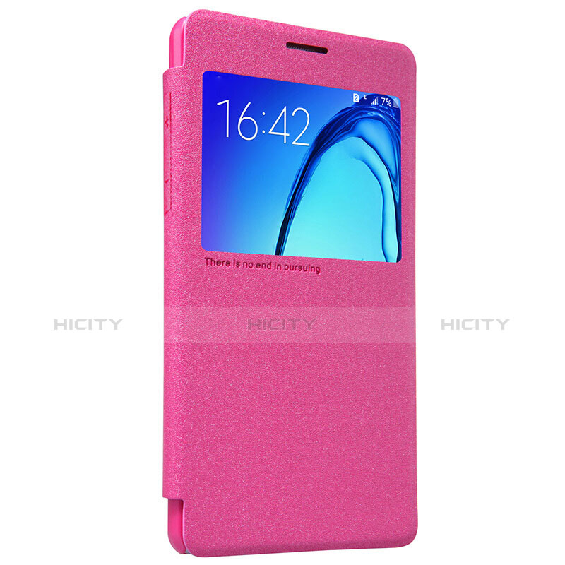 Custodia Portafoglio In Pelle con Stand per Samsung Galaxy On5 G550FY Rosa Caldo