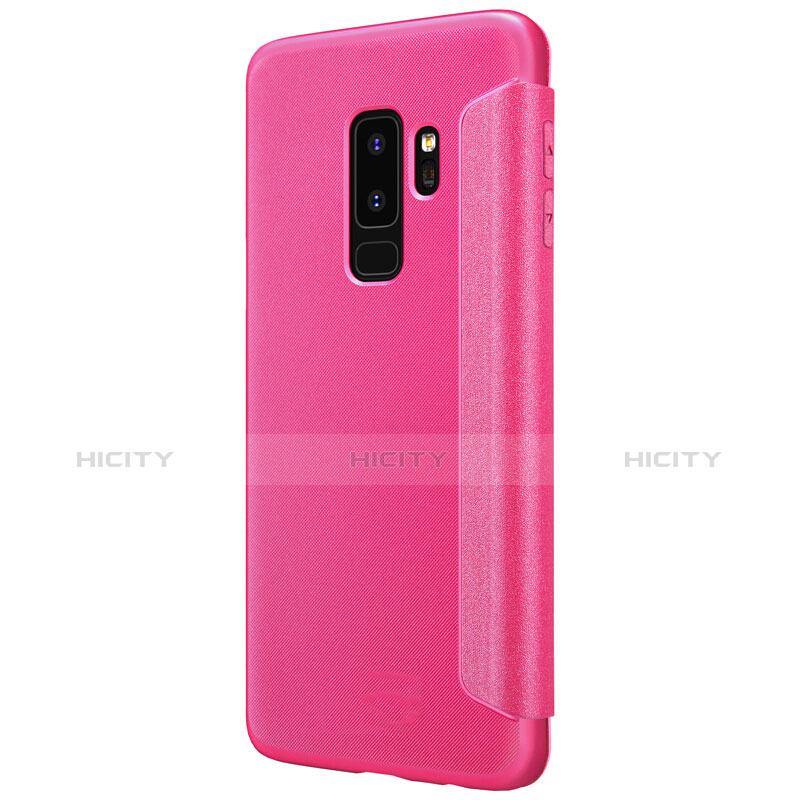 Custodia Portafoglio In Pelle con Stand per Samsung Galaxy S9 Plus Rosa Caldo